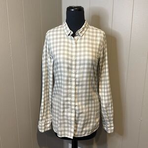 Garnet Hill Women’s 6 Casual Button Down Shirt Checks Contemporary